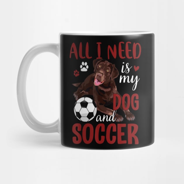 Chocolate Labrador Retriever Dog Lover Soccer by marchizano